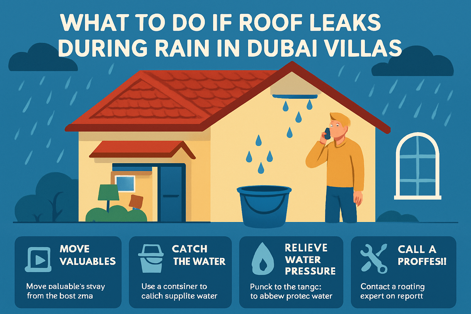 What to Do If Roof Leaks During Rain in Dubai Villas • #1 Waterproofing Company in Dubai & UAE