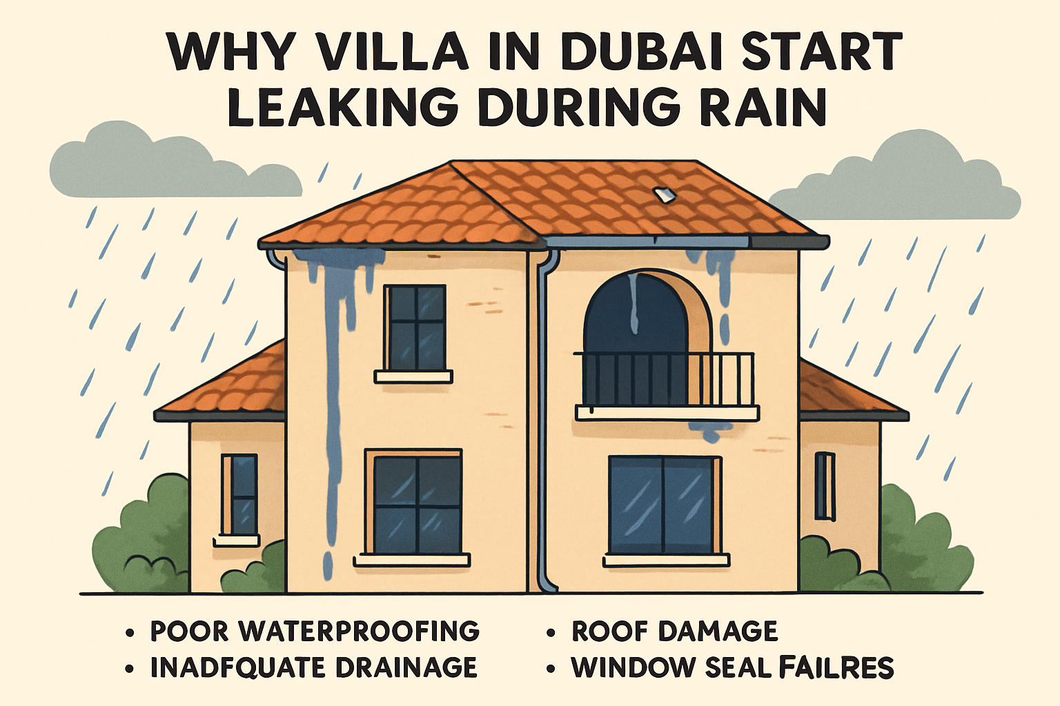 Why Villa in Dubai Start Leaking During Rain | Hidden Causes • #1 Waterproofing Company in Dubai & UAE